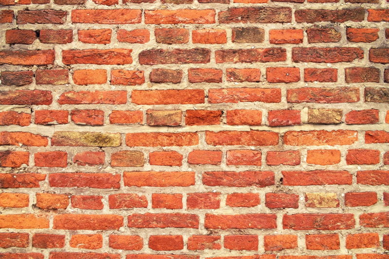 Ziegelwand in verschiedenen Farben